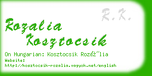 rozalia kosztocsik business card